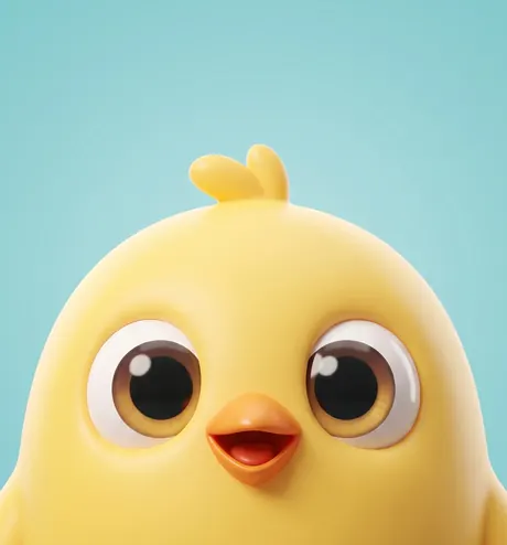 Pip, a round yellow chick